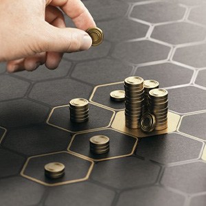 Coins arranged on hexagonal grid