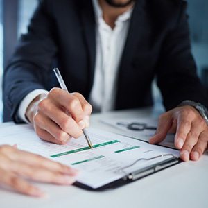 People go over paperwork