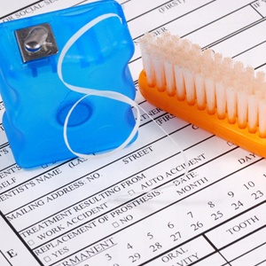 toothbrush floss and dental insurance forms