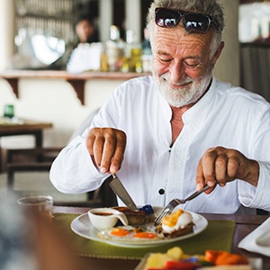 Man eating breakfast