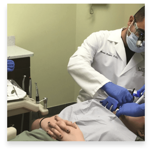 dentist working on a patient