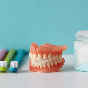 Oral hygiene products on a table
