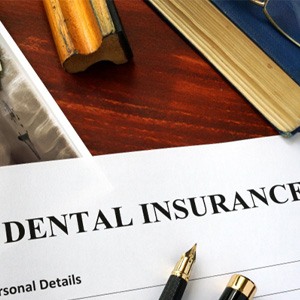 Dental insurance form on a table