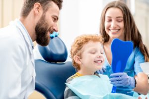 kid in dental chair